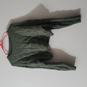 Shein Curve Olive Cable Knit Cropped Sweater Size 1X